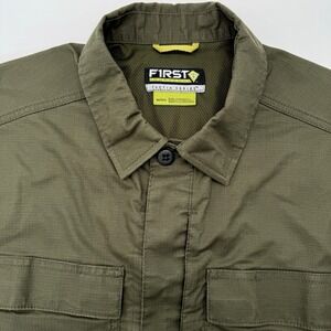 First Tactical Tactix Series Men's Short Sleeve Green Button Up‎ M Military